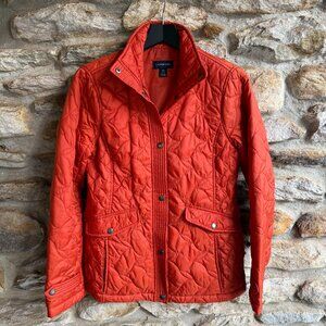 LANDS’ END Women's Burnt Orange Quilted Lightweight Jacket Coat X-Small XS (2-4)